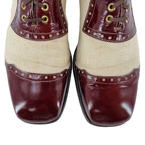 Vintage Johnston & Murphy Aristocraft Dress Shoes Men's 10.5B Burgundy Tan Leath - Picture 12 of 12